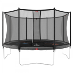 BERG Trampolina Favorit Gray 430 cm + Siatka Bezpieczeństwa Comfort + Gra Zręcznościowo Logiczna LEVELS