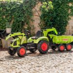 FALK Traktor CLAAS AVEC Zielony na Pedały z Przyczepką od 3 Lat