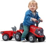 FALK Traktorek Baby Case IH Ride-On Czerwony z Przyczepką + akc. od 12 miesięcy