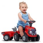 FALK Traktorek Baby Case IH Ride-On Czerwony z Przyczepką + akc. od 12 miesięcy