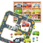 TOOKY TOY Droga Autostrada Puzzle + Pojazdy Samochody Znaki Drogowe