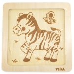 VIGA Poręczne Drewniane Puzzle Zebra