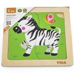 VIGA Poręczne Drewniane Puzzle Zebra