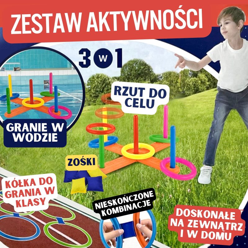 WOOPIE Zestaw 3w1 Serso Gra w Klasy Cornhole Rzut do Celu Woreczkami